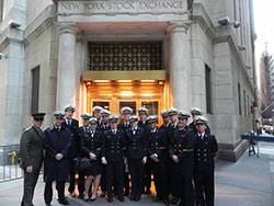 Students at New York Stock Exchange