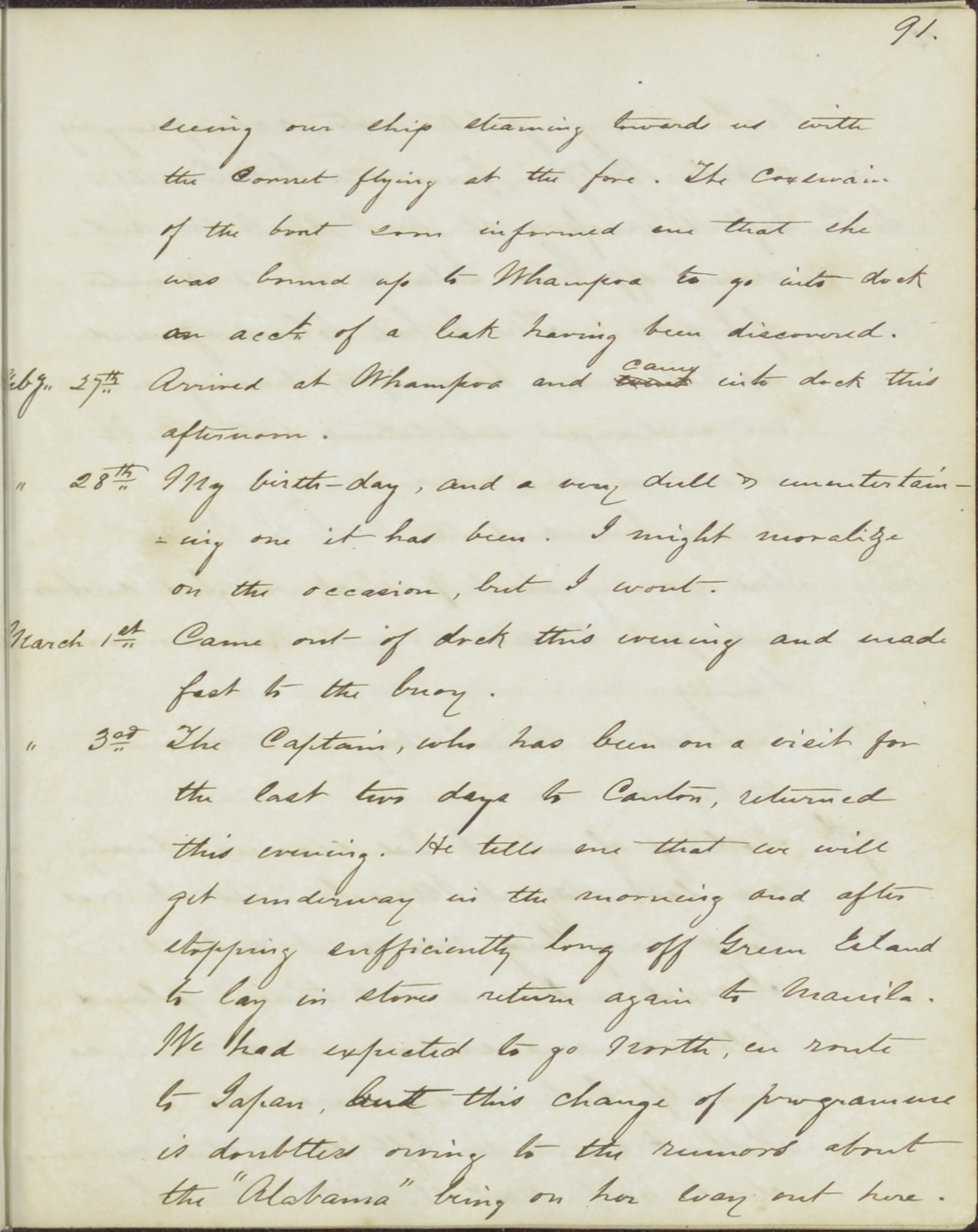 Civil War Spreads: Denby diary 1863
