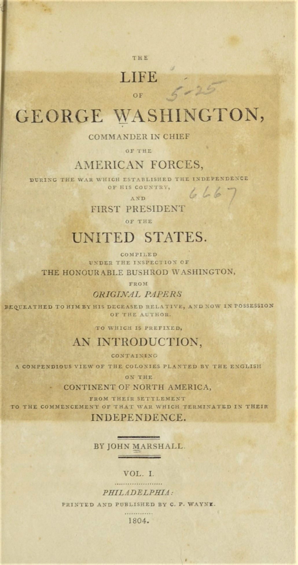 Fourth Chief Justice: Marshall's Life of Washington