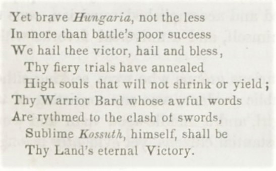 Hungarian George Washington: Poem Kossuth last stanza