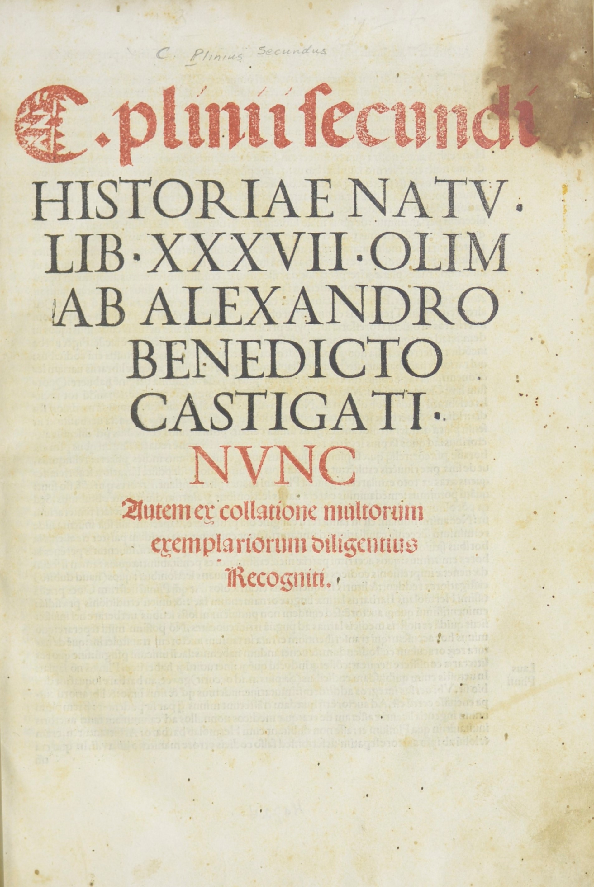Latin edition published in Venice in 1516 from the Park Benjamin Collection