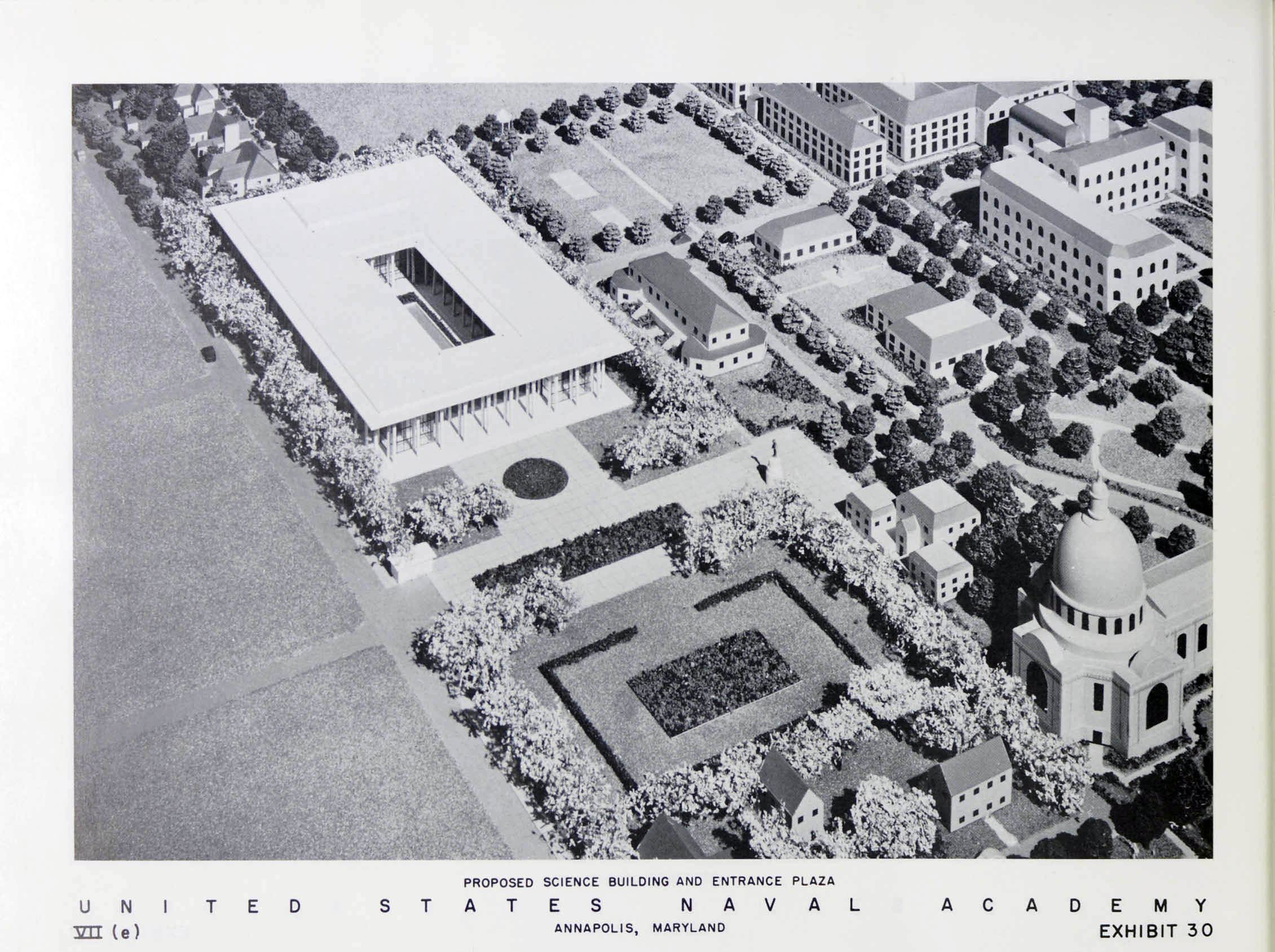 New Naval Academy: Science building and entrance plaza