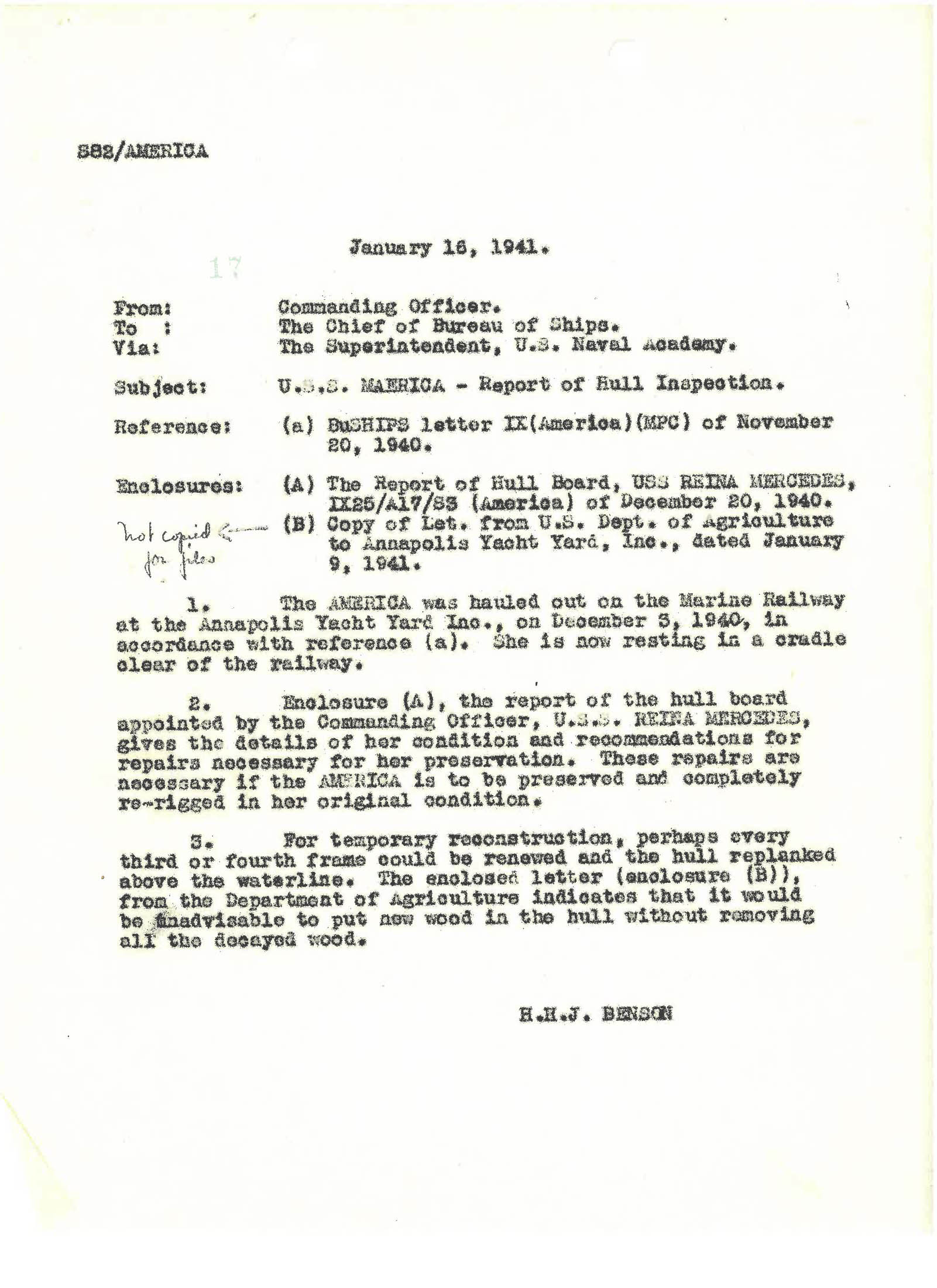To Annapolis and Back: Cover memo