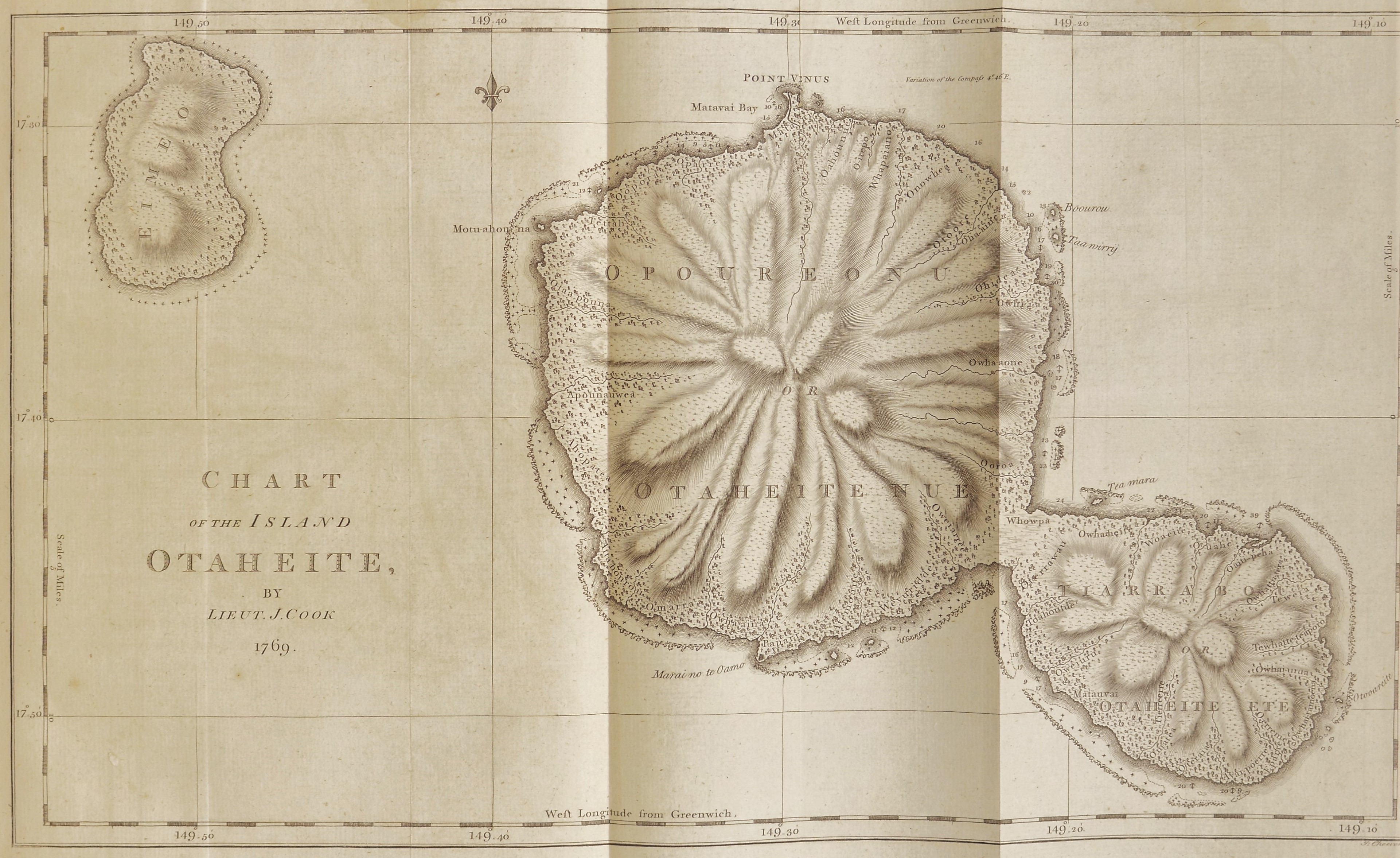 Transit of Venus: Cooks chart of Tahiti