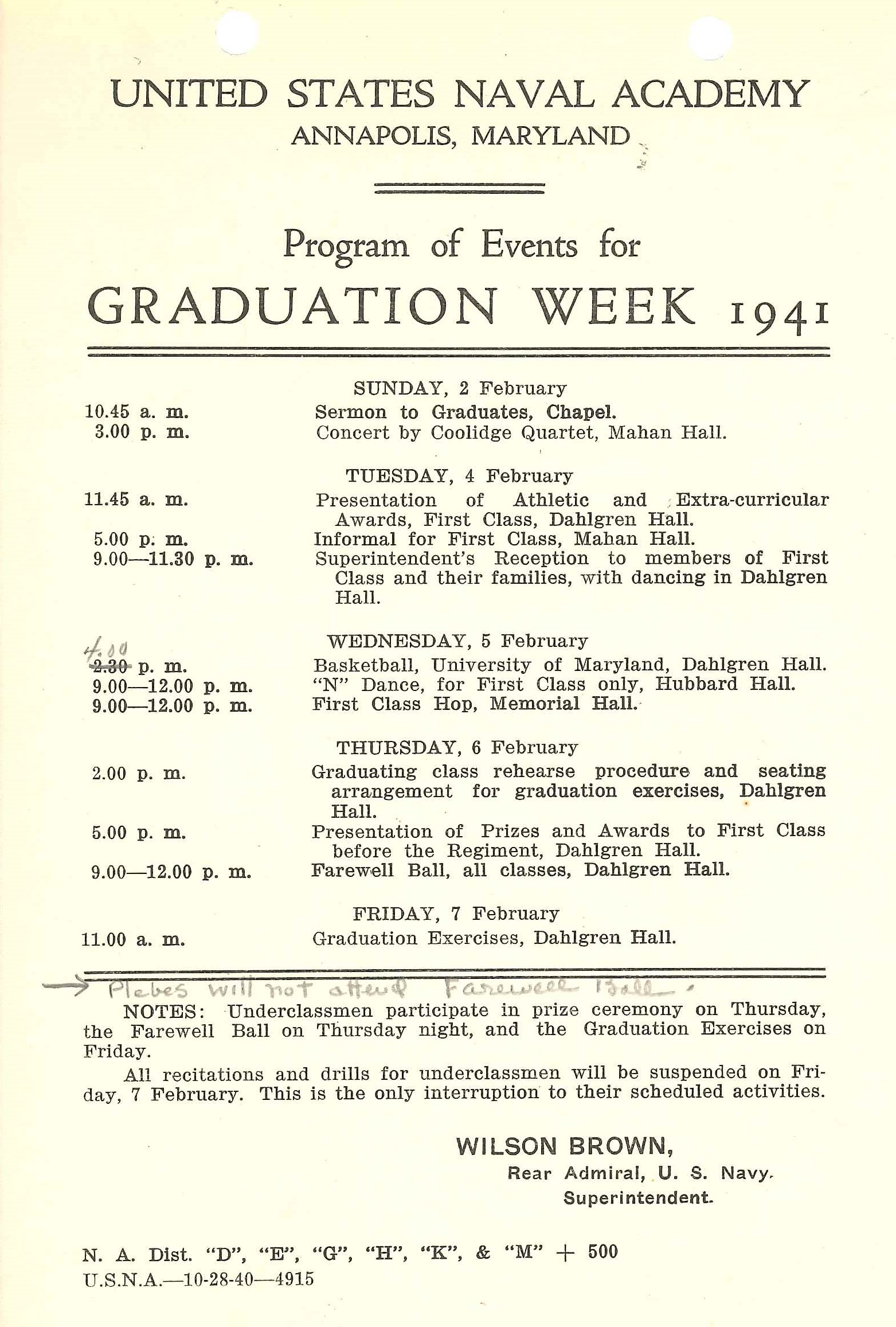 Unique Commissioning Week: June Week 1941