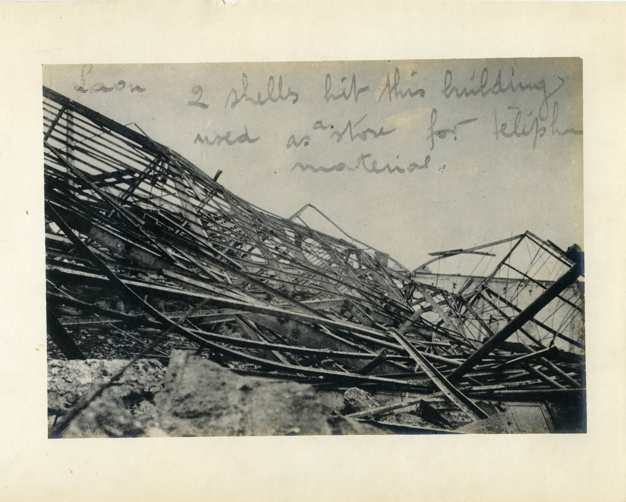 When Battleships Had Wheels: Laon 2 shells hit this building