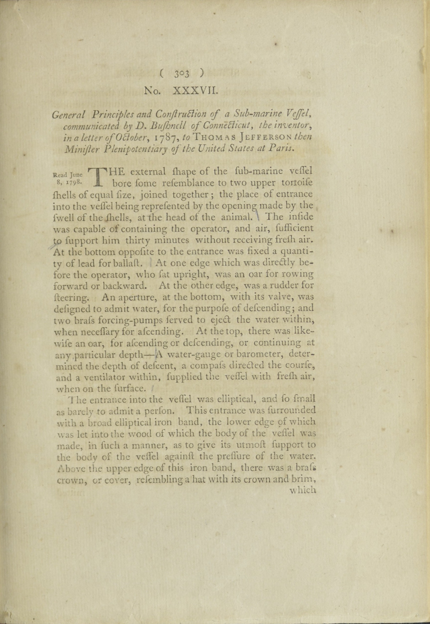 Bushnell's description of the Turtle