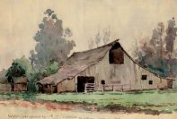 Watercolor painted by Albert A. Michelson, Altadena, California, 1929. [1232K]