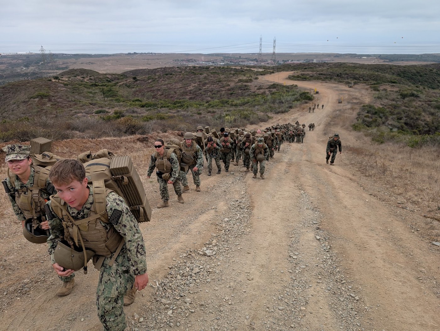 Midshipmen ruck with Marines during MAGTF fleet immersion