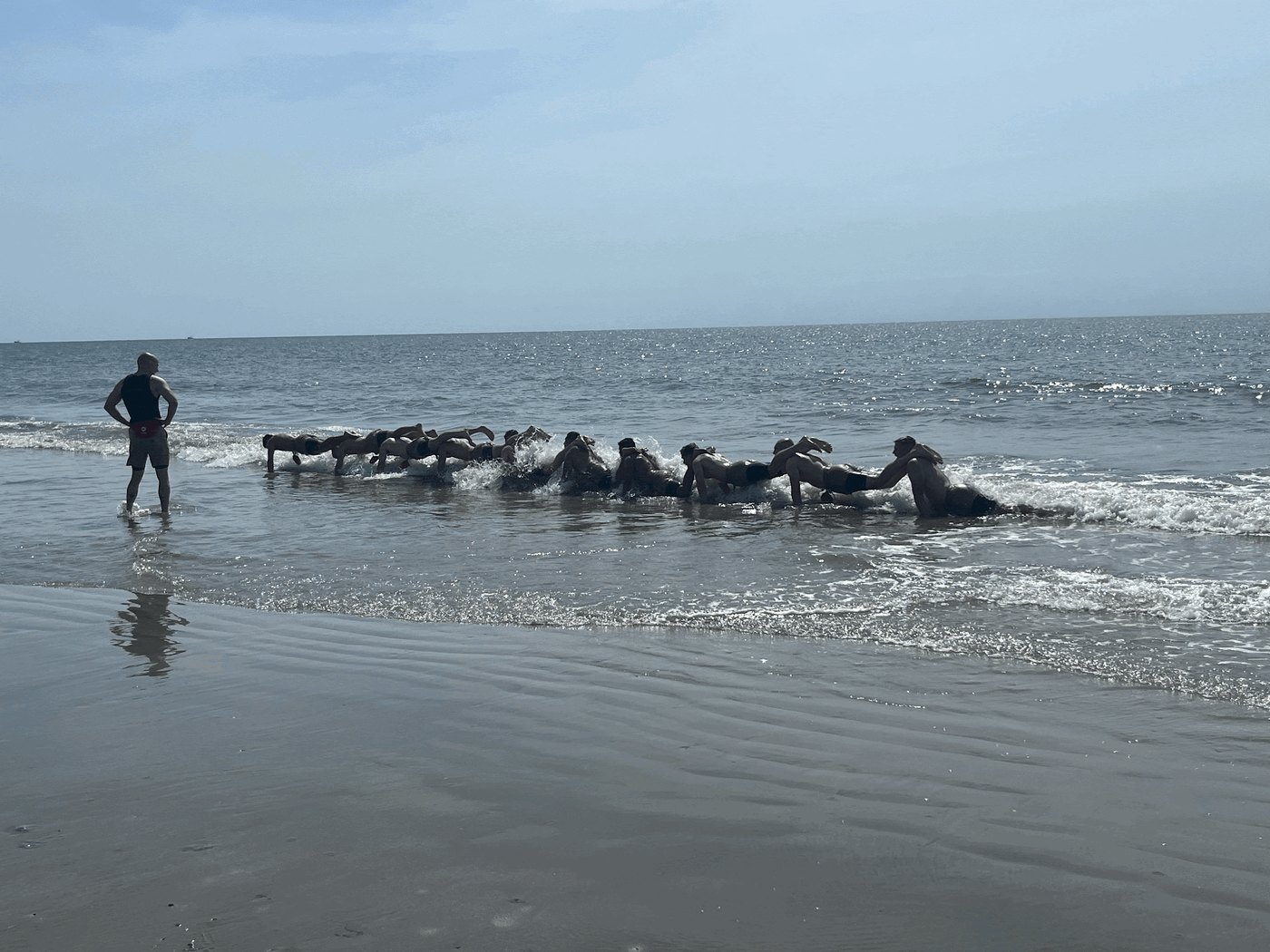 MCIWS students conduct surf conditioning on the beach