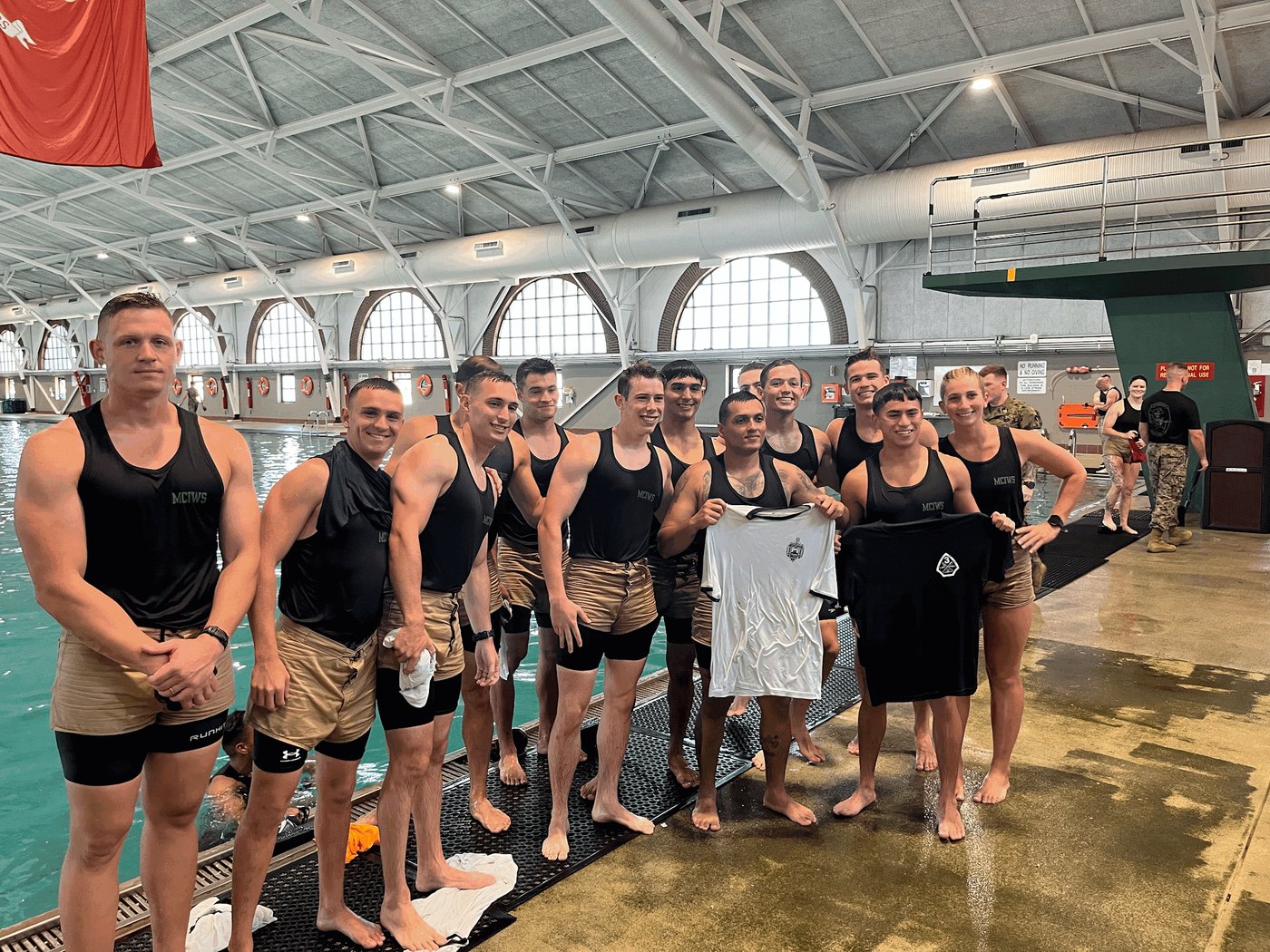 MCIWS students pose at the Marine Corps Water Survival School