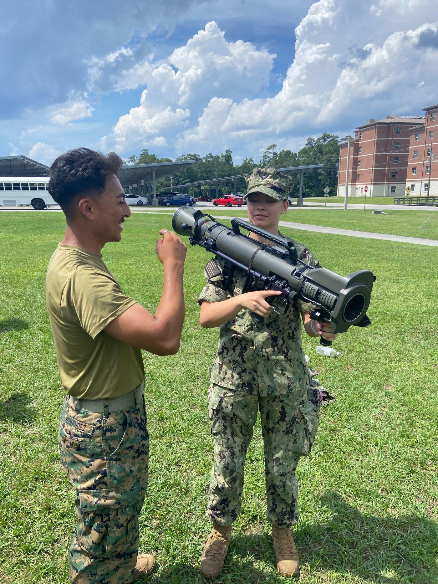 Midshipmen receive instruction on crew-served weapons during PROTRAMID