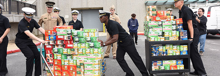 Image for Naval Academy Donates 65,000 Pounds of Food to the Anne Arundel County Food and Resource Bank