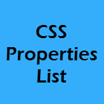 CSS Properties List